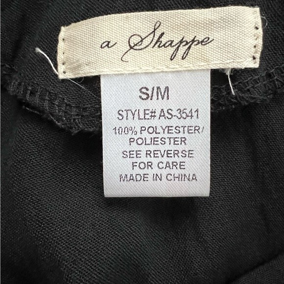 a Shappe Black Boho Tunic Top Blouse Small/Medium Tassels Green Yellow Orange - Picture 3 of 9